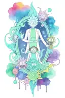 rick and morty canabis tattoo design idea