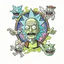 rick and morty lsd tattoo design idea
