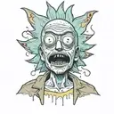 rick and morty lsd tattoo design idea