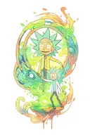 rick and morty portal tattoo design idea