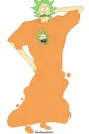 Rick from Rick and Morty wearing a marijuana t-shirt tattoo design idea