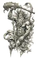 poseidon god tattoo design idea