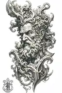 poseidon god tattoo design idea
