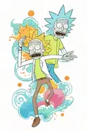 rick and morty lsd   tattoo design idea