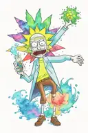 rick and morty lsd   tattoo design idea