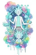 rick and morty canabis tattoo design idea