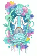 rick and morty canabis tattoo design idea