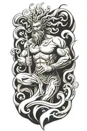 poseidon god tattoo design idea