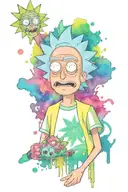 rick and morty lsd   tattoo design idea