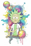 rick and morty lsd   tattoo design idea