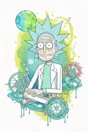 rick and morty developer tattoo design idea