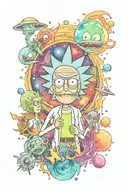 rick and morty developer tattoo design idea