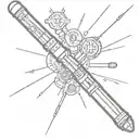 starwars lightsaber with gamer buttons and Naruto sign tattoo design idea