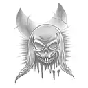 A spooky mashup of Disney characters as horror icons like Ghostface from Scream tattoo design idea