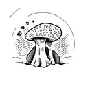 skull mushroom  tattoo design idea