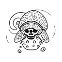 skull mushroom  tattoo design idea