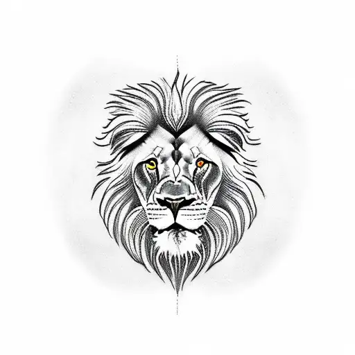 Lion com cruz tattoo design idea