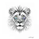Lion com cruz tattoo design idea