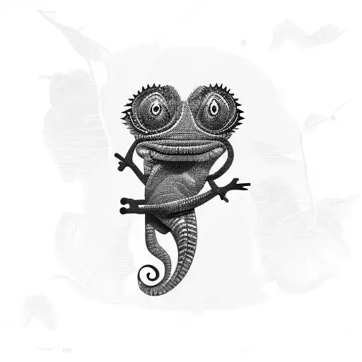 chameleon tattoo design idea