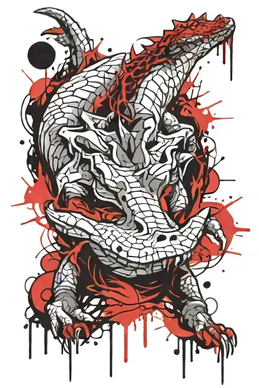 crocodile tattoo design idea