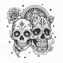 Incorporate elements of Mexican American culture such as sugar skulls or Aztec symbols into a Virgo constellation design tattoo design idea