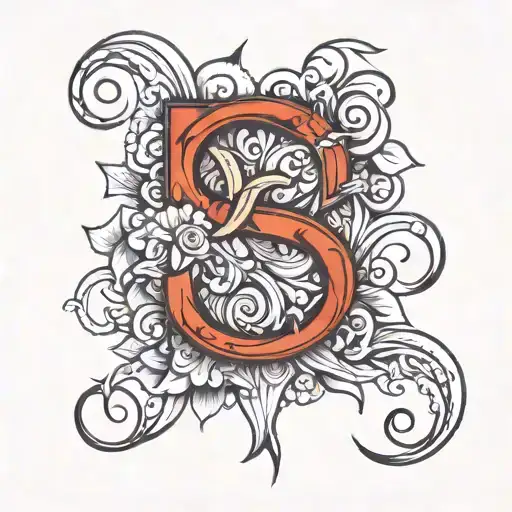 overlapping letter C H A S E tattoo design idea