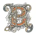 overlapping letter C H A S E tattoo design idea