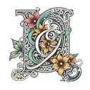 overlapping letter C H A S E tattoo design idea