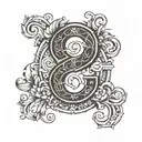 overlapping letter C H A S E tattoo design idea