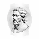 Portrait of Marcus Aurelius with a modern twist tattoo design idea