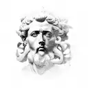 Portrait of Marcus Aurelius with a modern twist tattoo design idea