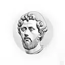 Portrait of Marcus Aurelius with a modern twist tattoo design idea