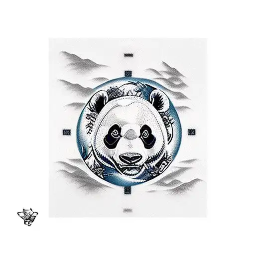 nature bamboo ocean panda  tattoo design idea