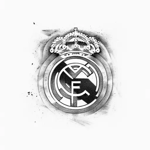 The Real Madrid logo with Cristiano Ronaldo's signature tattoo design idea