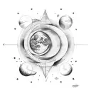 moon phases on ribs tattoo design idea