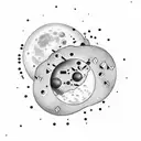 moon phases on ribs tattoo design idea