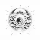 moon phases on ribs tattoo design idea