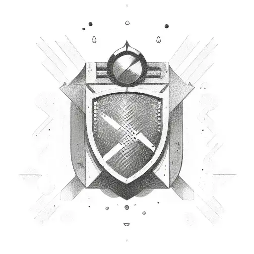 bar and shield with ftw  tattoo design idea