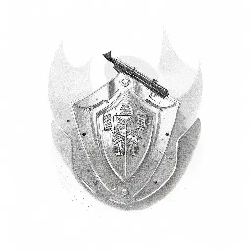 bar and shield with ftw  tattoo design idea