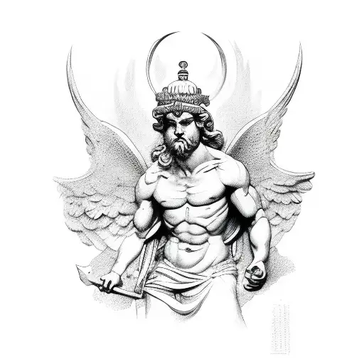 Greek god eros  tattoo design idea