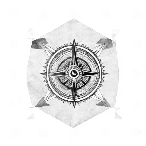 Arawak, tribal, Trinidad, freemason square  compass  tattoo design idea
