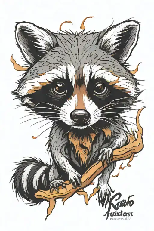raccoon tattoo design idea