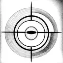 geometrical, abstract represantation of the solar system, all symbols allinged so they form a straight line tattoo design idea