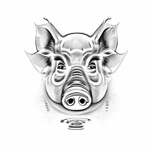pig monkey rat horse snake pig tattoo design idea
