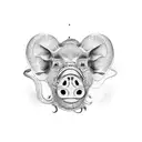 pig monkey rat horse snake pig tattoo design idea