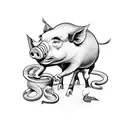 pig,monkey, rat, horse,  snake, pig  tattoo design idea