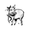 pig,monkey, rat, horse,  snake, pig  tattoo design idea