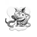 pig,monkey, rat, horse,  snake, pig  tattoo design idea