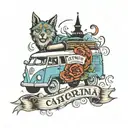 Van with number 1 in it. Carolina related   tattoo design idea