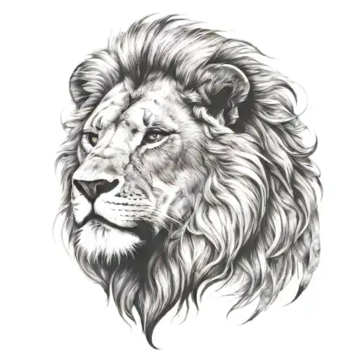 lion head tattoo design idea
